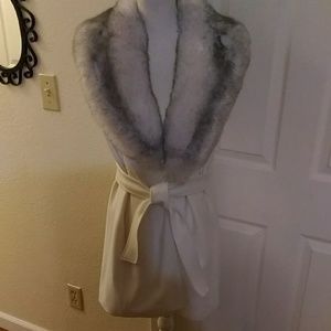 New White House Black Market Faux Fur Vest